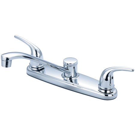 OLYMPIA FAUCETS Two Handle Kitchen Faucet, NPSM, Standard, Polished Chrome, Center-Center Fitting Size: 8" K-5170